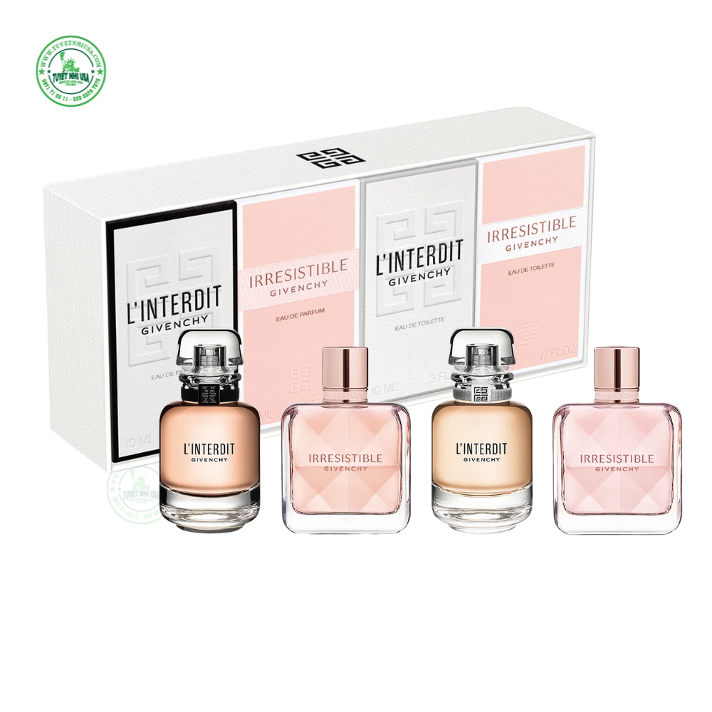 Set Nước Hoa Nữ Givenchy - L'INTERDIT & IRRESISTIBLE ( 4 Chai) - Tuyết Nhi  USA