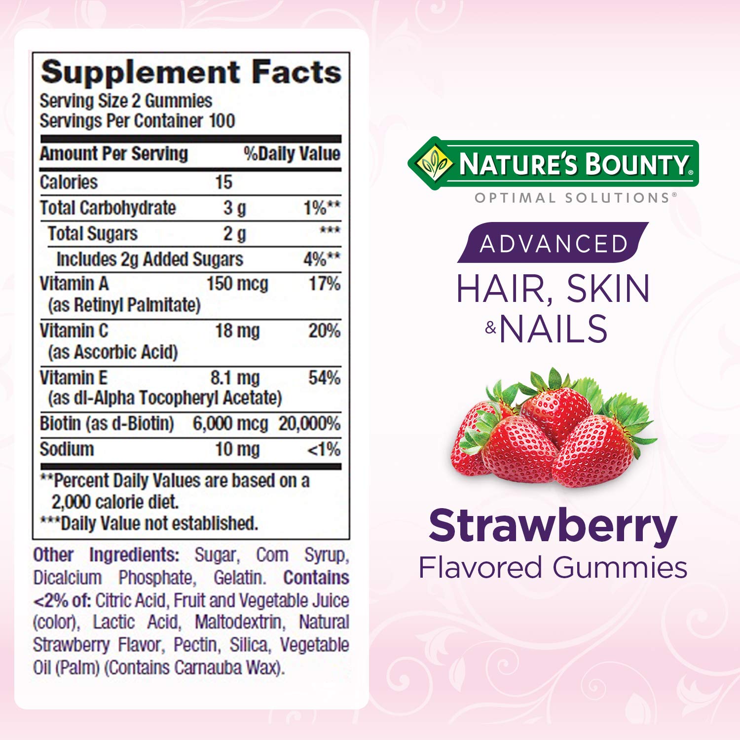Nature's Bounty - Hair, Skin, Nails Gummies Kẹo Dẻo Da Tóc Móng