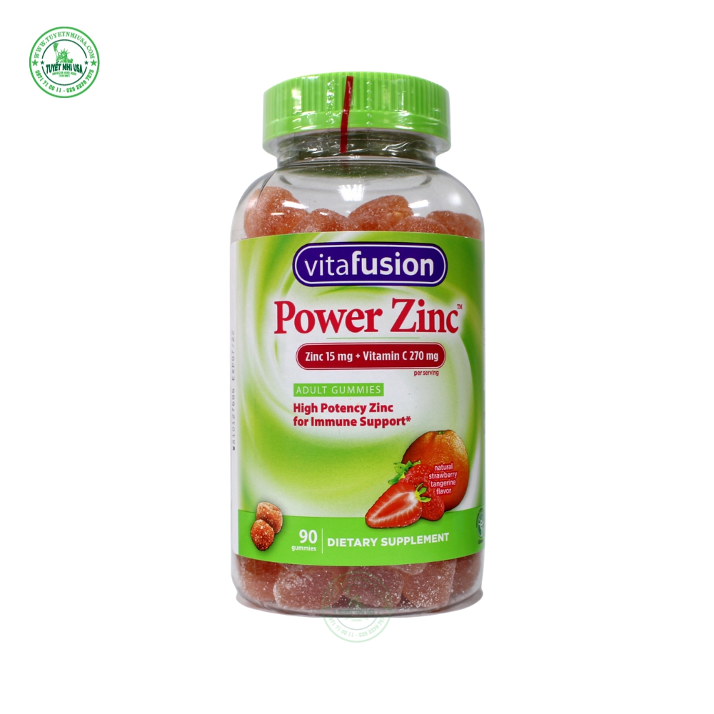 Kẹo Dẻo Bổ Sung Kẽm Vitafusion - Power Zinc Gummies (90 Viên)